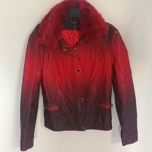 Spring Jacket with faux fur around neck line